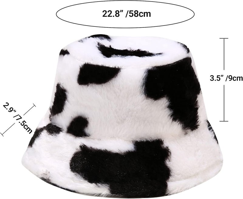 Umeepar Winter Faux Fur Fuzzy Bucket Hat Fluffy Warm Hat for Women Men - Image 2